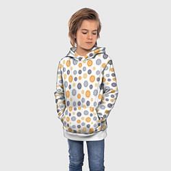 Толстовка-худи детская Узор из подсолнухов, цвет: 3D-белый — фото 2