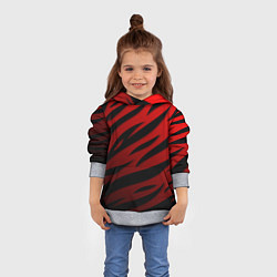 Толстовка-худи детская Красный градиент - языки пламени, цвет: 3D-меланж — фото 2
