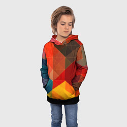 Толстовка-худи детская Абстрактная геометрия мозаика, цвет: 3D-черный — фото 2