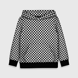Толстовка-худи детская Шахматная клетка иллюзия, цвет: 3D-черный