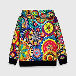 Толстовка-худи детская Психоделика калейдоскоп, цвет: 3D-черный