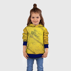 Толстовка-худи детская Абстрактная ярко-золотая текстура, цвет: 3D-синий — фото 2