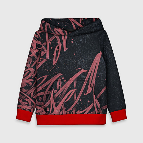 Детская толстовка Бордовое граффити / 3D-Красный – фото 1