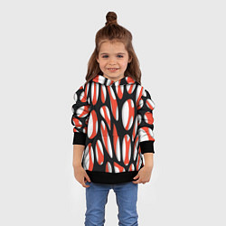 Толстовка-худи детская Красные и черные сетчатые прожилки, цвет: 3D-черный — фото 2