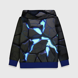 Толстовка-худи детская Голубая светящаяся неоновая лава, цвет: 3D-синий