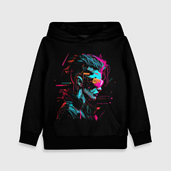 Толстовка-худи детская Cyber girl, цвет: 3D-черный