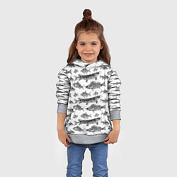 Толстовка-худи детская Паттерн на каждый день о рыбалке, цвет: 3D-меланж — фото 2