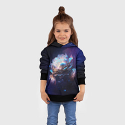 Толстовка-худи детская Космические звёздные цветы, цвет: 3D-черный — фото 2