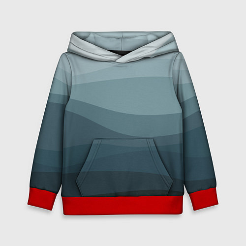 Детская толстовка Бирюзовые волны / 3D-Красный – фото 1