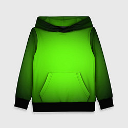 Толстовка-худи детская Кислотный зеленый с градиентом, цвет: 3D-черный