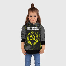 Толстовка-худи детская Валентина и желтый символ СССР со звездой, цвет: 3D-черный — фото 2