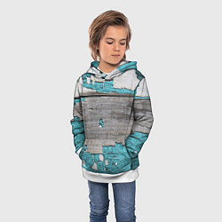 Толстовка-худи детская Текстура облупившейся краски - авангард, цвет: 3D-белый — фото 2