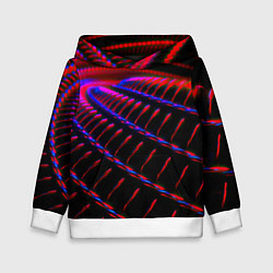 Толстовка-худи детская Geometry neon texture, цвет: 3D-белый