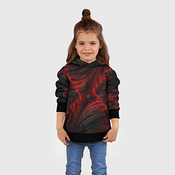 Толстовка-худи детская Red vortex pattern, цвет: 3D-черный — фото 2