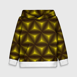 Толстовка-худи детская Желтые треугольники, цвет: 3D-белый