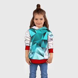 Толстовка-худи детская Green abstraction, цвет: 3D-красный — фото 2