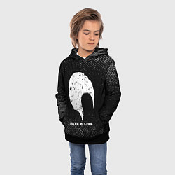Толстовка-худи детская Date A Live с потертостями на темном фоне, цвет: 3D-черный — фото 2