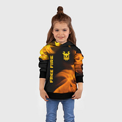 Толстовка-худи детская Free Fire - gold gradient: надпись, символ, цвет: 3D-черный — фото 2