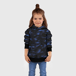 Толстовка-худи детская Абстракция синего, цвет: 3D-черный — фото 2