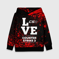 Толстовка-худи детская Counter Strike 2 love классика, цвет: 3D-черный