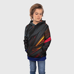 Толстовка-худи детская Объемные темные пластины, цвет: 3D-синий — фото 2