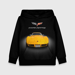 Толстовка-худи детская Американский маслкар Chevrolet Corvette Stingray, цвет: 3D-черный