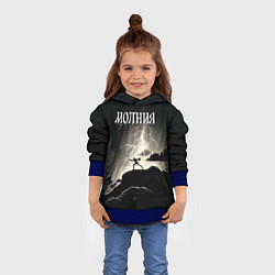 Толстовка-худи детская Человек и молния, цвет: 3D-синий — фото 2