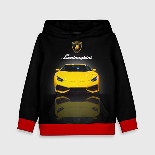Детская толстовка Итальянский суперкар Lamborghini Aventador / 3D-Красный – фото 1