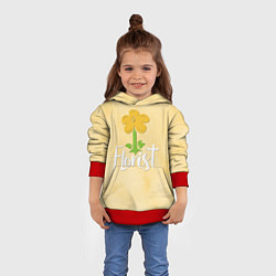 Толстовка-худи детская Florist with a flower, цвет: 3D-красный — фото 2