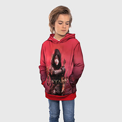 Толстовка-худи детская Lost Ark - woman assassin, цвет: 3D-красный — фото 2