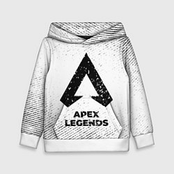Толстовка-худи детская Apex Legends с потертостями на светлом фоне, цвет: 3D-белый