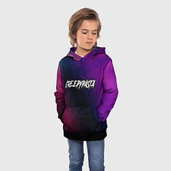 Толстовка-худи детская CreepyPasta gradient space, цвет: 3D-черный — фото 2