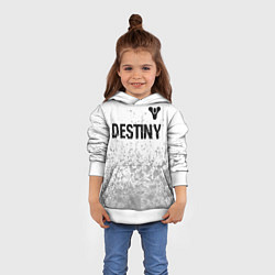 Толстовка-худи детская Destiny glitch на светлом фоне: символ сверху, цвет: 3D-белый — фото 2