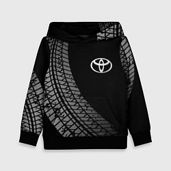 Толстовка-худи детская Toyota tire tracks, цвет: 3D-черный