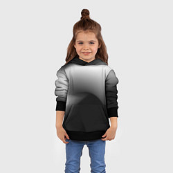 Толстовка-худи детская Градиент черный, цвет: 3D-черный — фото 2