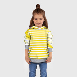 Толстовка-худи детская Светло-желтые полосы, цвет: 3D-меланж — фото 2