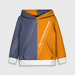 Толстовка-худи детская Counter Strike 2 Blue Orange Pattern, цвет: 3D-белый