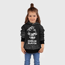 Толстовка-худи детская Goblin Slayer с потертостями на темном фоне, цвет: 3D-черный — фото 2