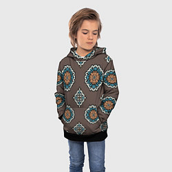 Толстовка-худи детская Тёмный паттерн исторический, цвет: 3D-черный — фото 2