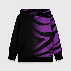 Толстовка-худи детская Фиолетовый с черными полосками зебры, цвет: 3D-черный