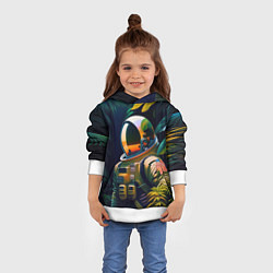 Толстовка-худи детская Космонавт в зарослях, цвет: 3D-белый — фото 2