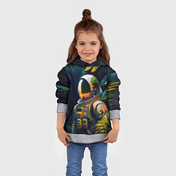 Толстовка-худи детская Космонавт в зарослях, цвет: 3D-меланж — фото 2