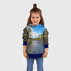 Толстовка-худи детская Сплав по русским рекам, цвет: 3D-синий — фото 2