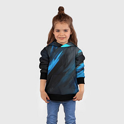 Толстовка-худи детская Синяя краска на черном фоне, цвет: 3D-черный — фото 2