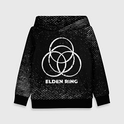 Толстовка-худи детская Elden Ring с потертостями на темном фоне, цвет: 3D-черный