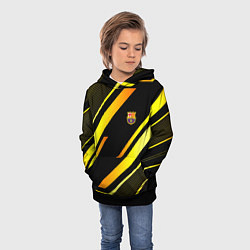 Толстовка-худи детская ФК Барселона эмблема, цвет: 3D-черный — фото 2