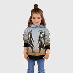 Толстовка-худи детская Древний Рус против Ящера, цвет: 3D-черный — фото 2