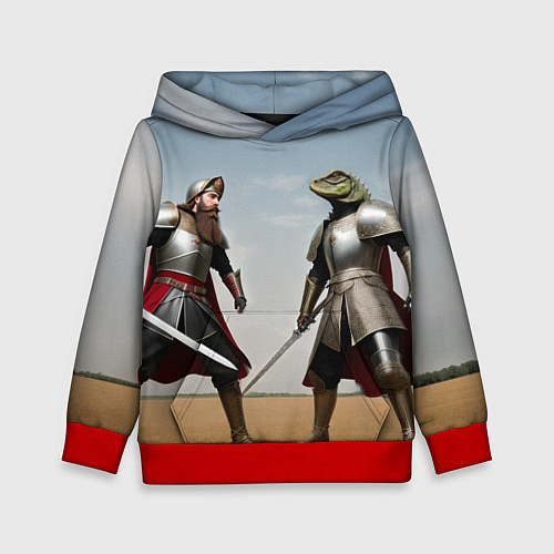 Детская толстовка Древний Рус против Ящера / 3D-Красный – фото 1