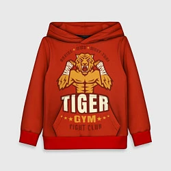 Толстовка-худи детская Tiger - боец, цвет: 3D-красный