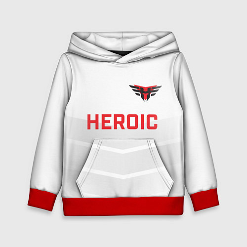 Детская толстовка Heroic white / 3D-Красный – фото 1